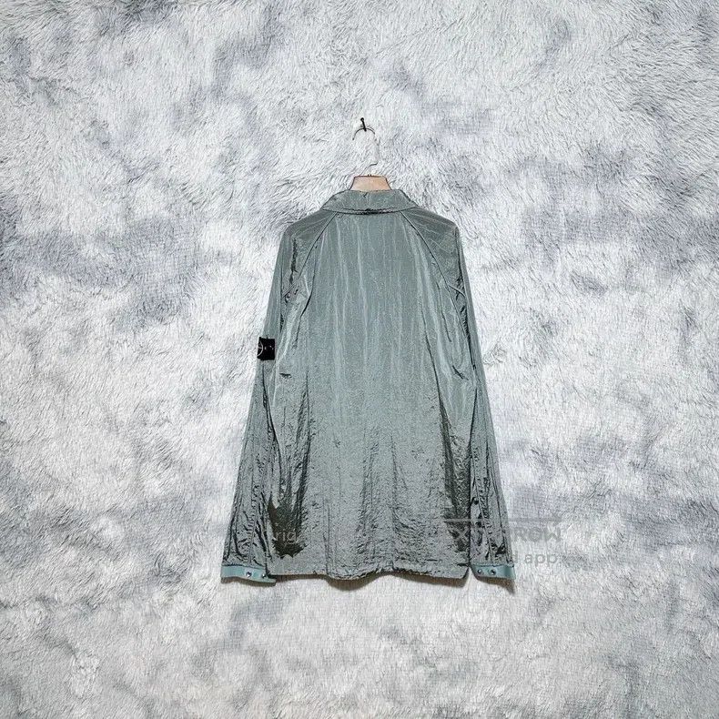 Stone Island Stone Island Metallic Nylon Jacket Coat Aqua XL Size US XL / EU 56 / 4 - 2 Thumbnail