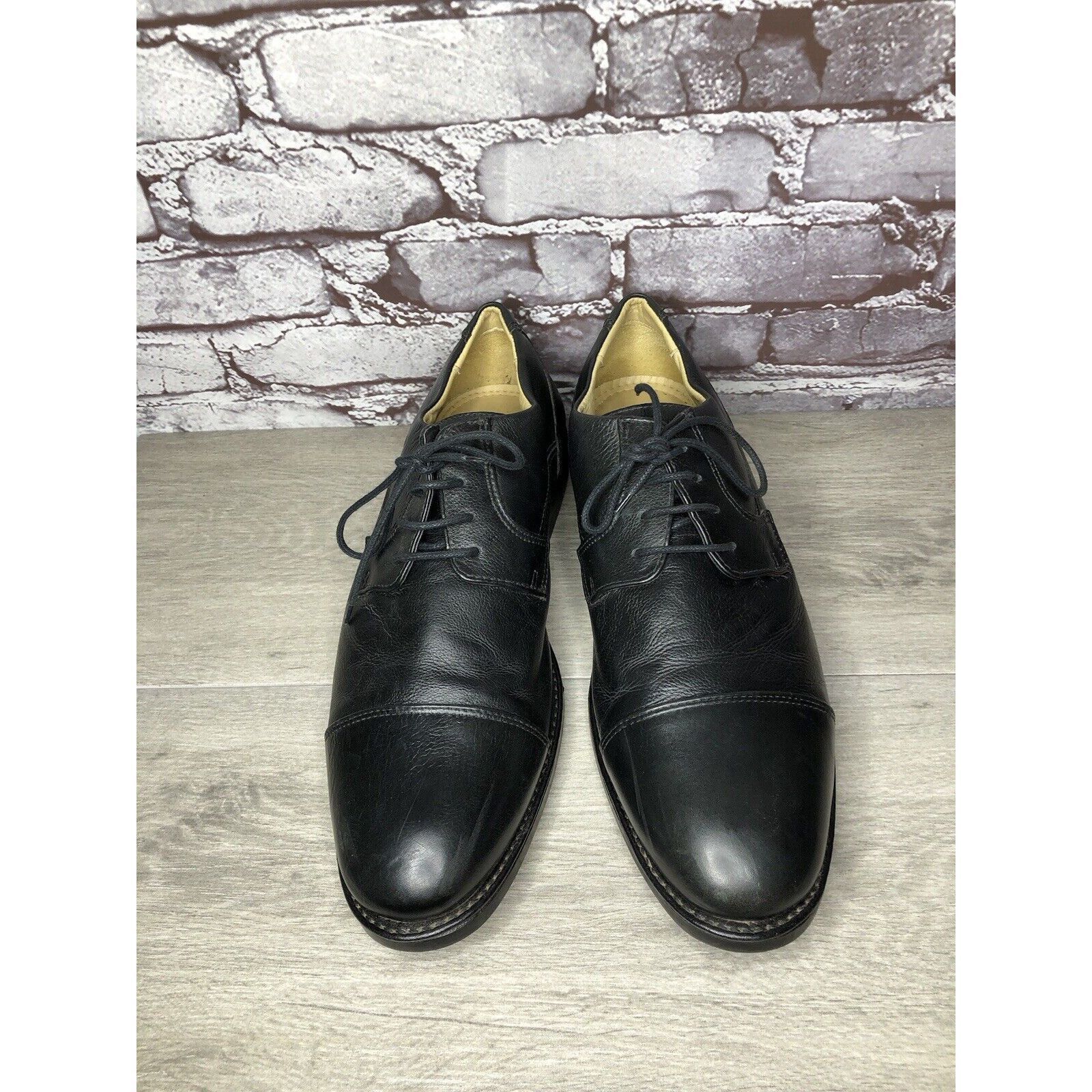 Other Studio Belverde Duke Black Leather Cap Toe Oxfords Dress Sho Size US 11 / EU 44 - 17 Thumbnail