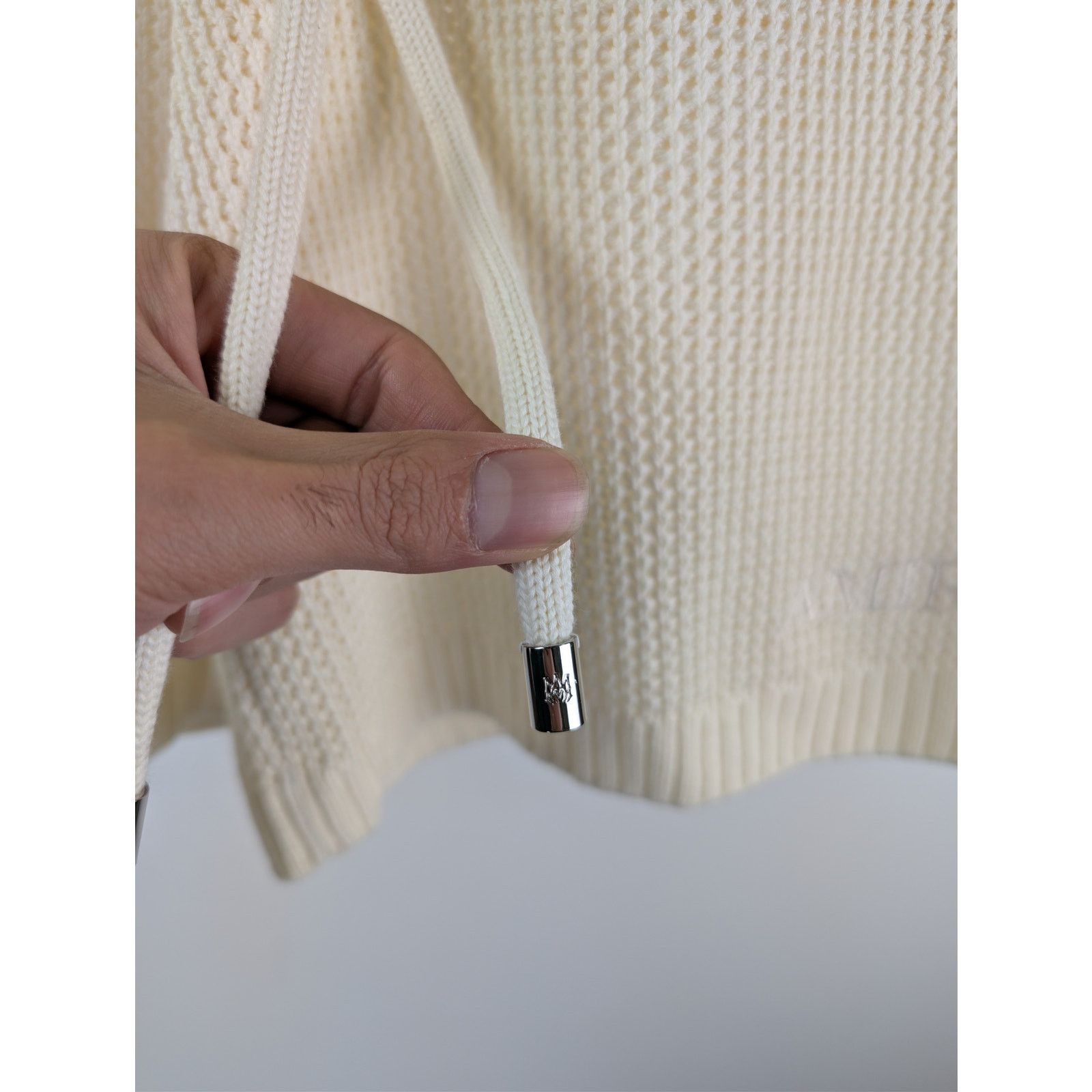 Amiri o1rshd1 Amiri Crochet Mesh Short Shorts in Ivory Size US 38 / EU 54 - 6 Thumbnail