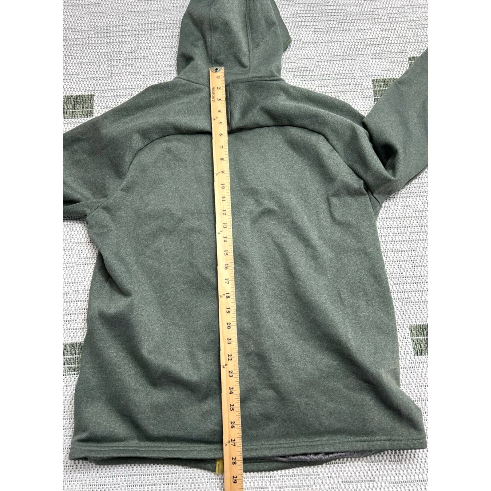 Vintage L.L. Bean Hoodie Mens Large Green Stretch Fleece Lined Slightly Fitted Full Zip Shirt Size US L / EU 52-54 / 3 - 6 Thumbnail
