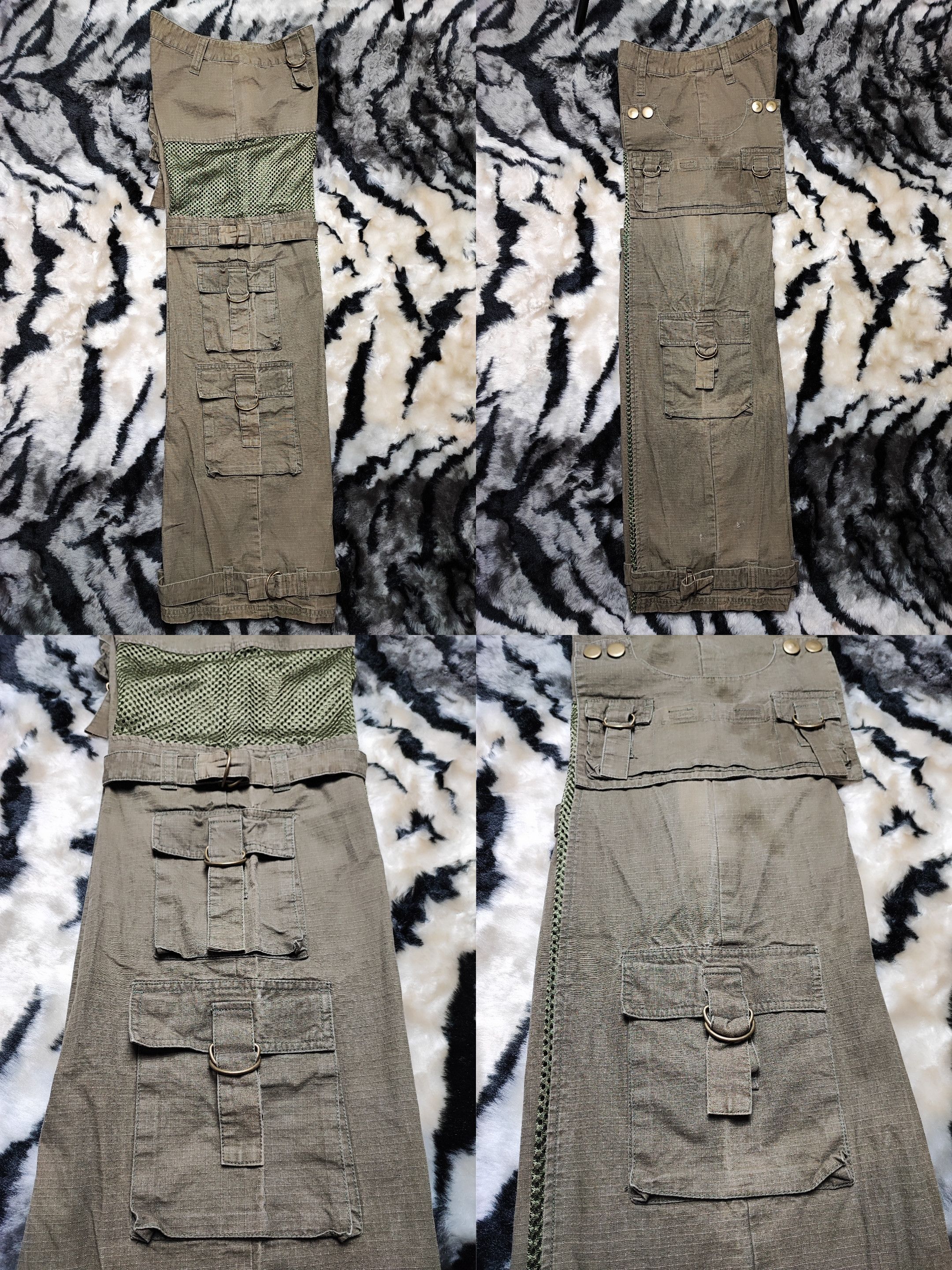 If Six Was Nine Vintage LB-03 Bondage Punk Cargo Mesh Military Pants Size US 28 / EU 44 - 23 Thumbnail