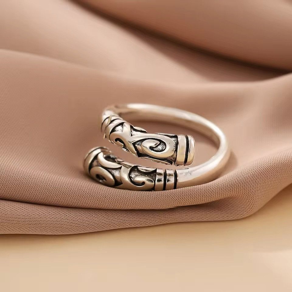 Jewelry × Sterling Silver × Vintage Tight Spell Wukong's Weapon 925 Sterling Silver Ring Size ONE SIZE - 2 Thumbnail
