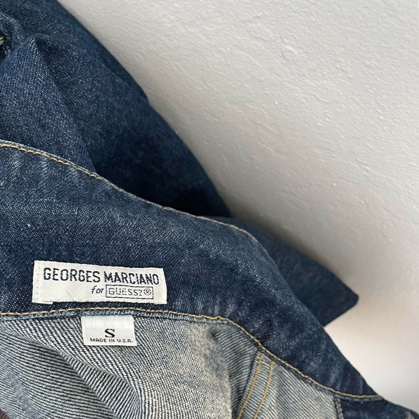 Guess VINTAGE Guess Denim Blue Jean Jacket Georges Marciano Trucker USA Women’s S Size 28" / US 6 / IT 42 - 7 Thumbnail