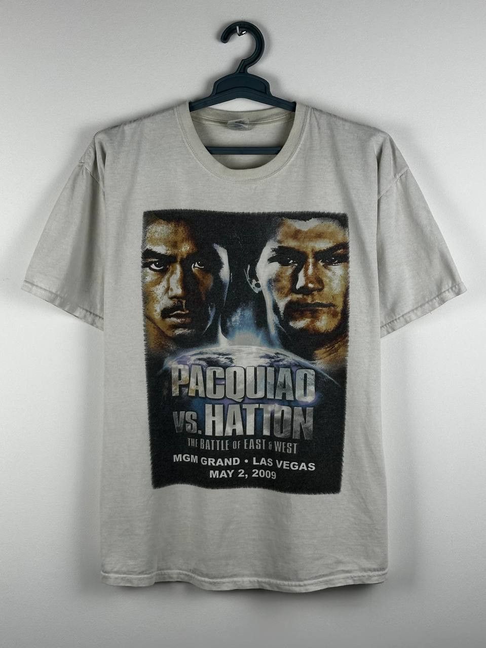 VINTAGE 2009 Pacquiao vs Hatton Boxing Promo Rap Tee Gildan