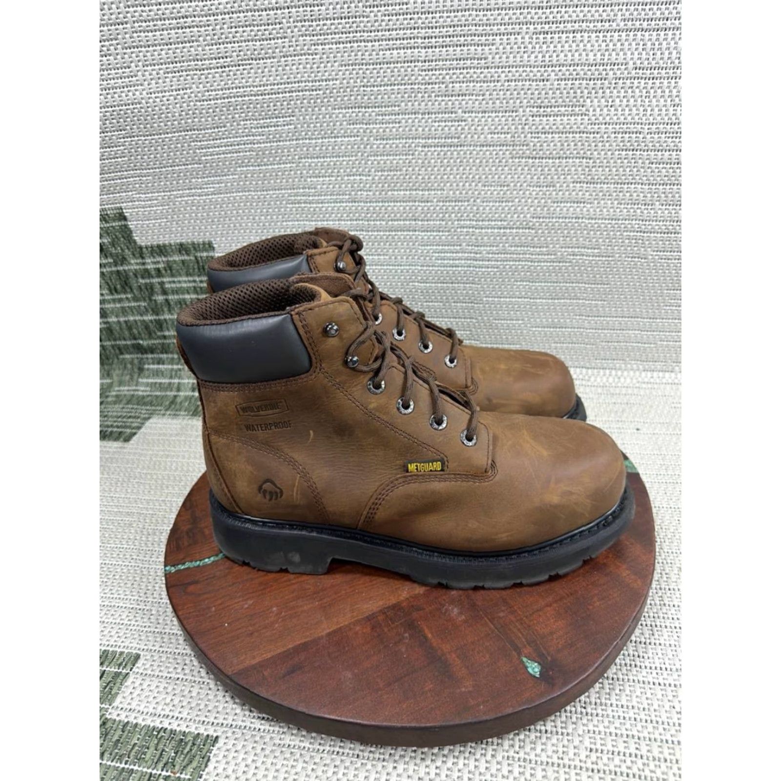 Vintage Wolverine Mens Work Boot Extra Wide 11 Brown Leather McKay Steel Toe Ankle Shoe Size US 11 / EU 44 - 2 Thumbnail