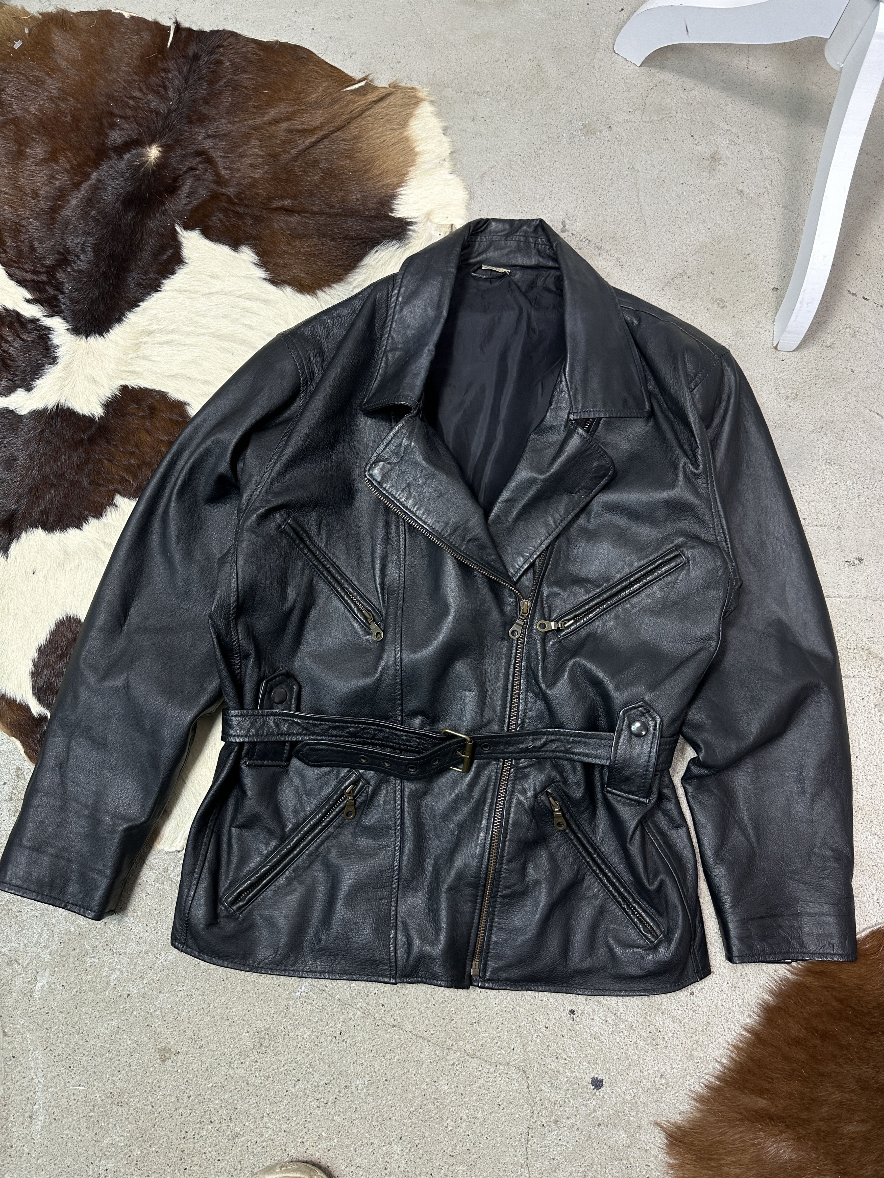 Vintage Vintage Avant Garde Leather Grunge Biker Moto Jacket Y2K Size US L / EU 52-54 / 3 - 2 Thumbnail