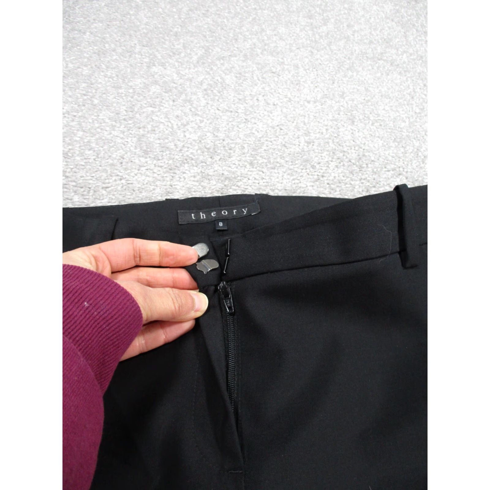 Theory Theory Dress Pants Womens 8 Black Slim Fit Wool Tapered Dress Pants Womens 8 Black Theory Size 30" / US 8 / IT 44 - 4 Thumbnail
