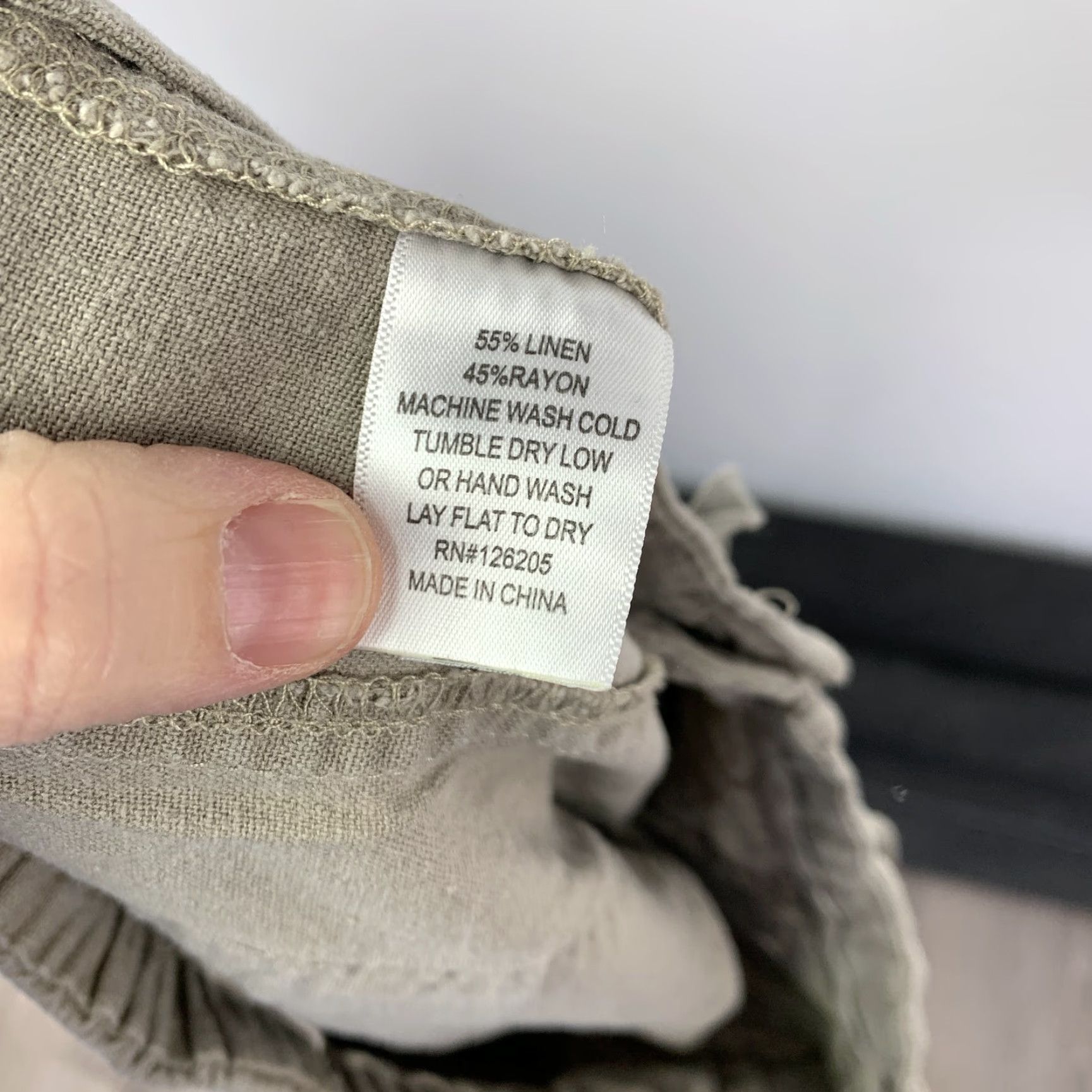 Vintage Just Living Women's XS Khaki Linen Blend Wide Leg Drawstring Elastic Waist Pants Size 26" / US 2 / IT 38 - 7 Thumbnail