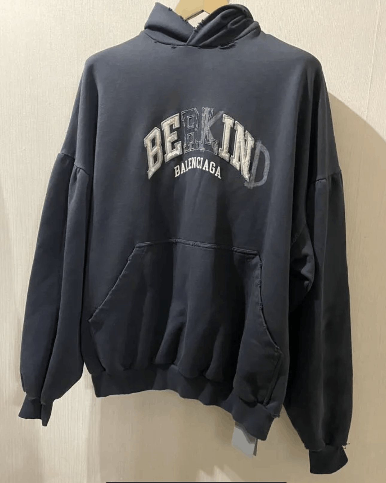 image of Balenciaga Be Kind Oversized Hoodie in Blue, Men's (Size XL)