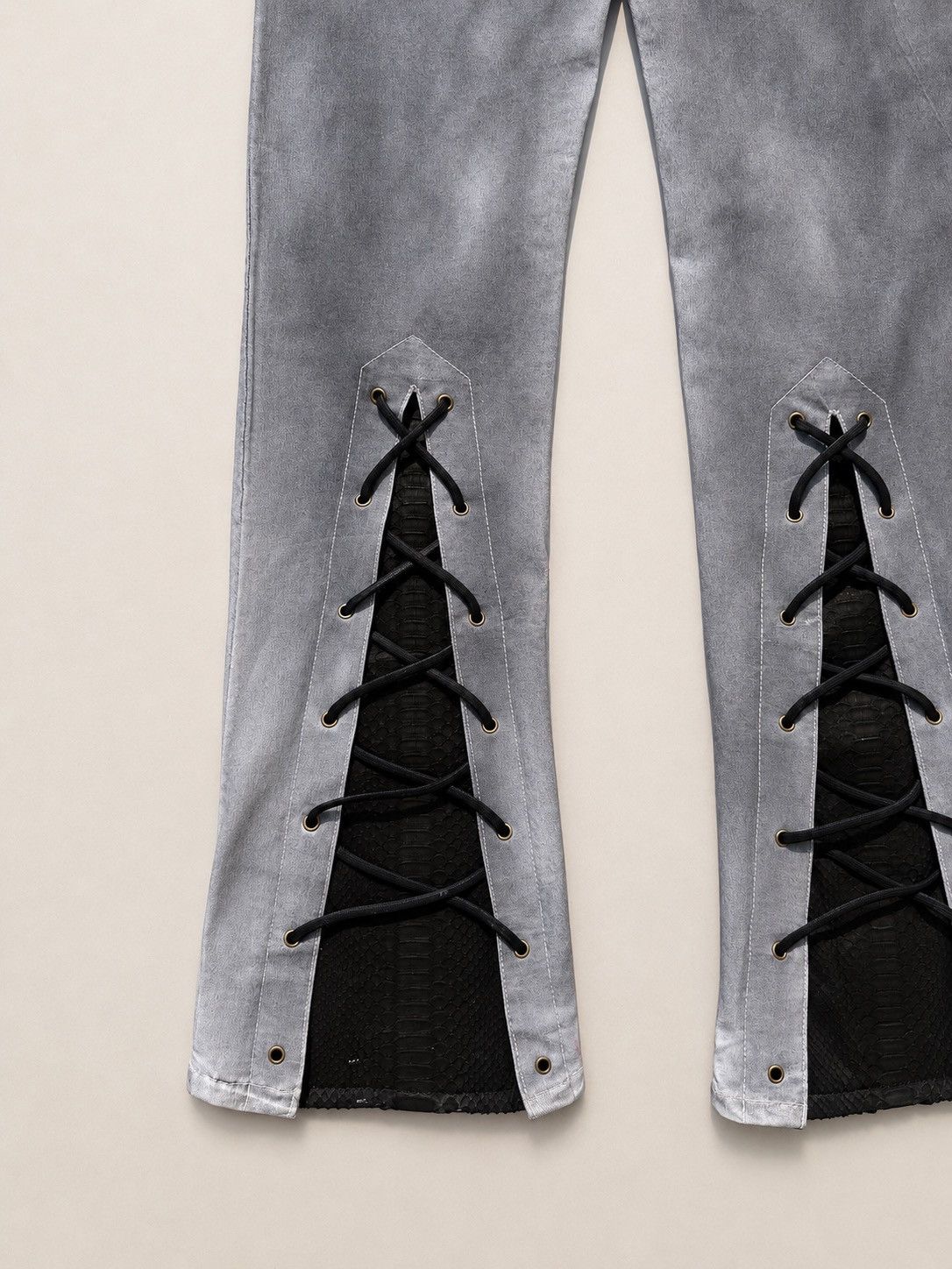 Japanese Brand Kui lace up flare jeans Size US 28 / EU 44 - 4 Thumbnail
