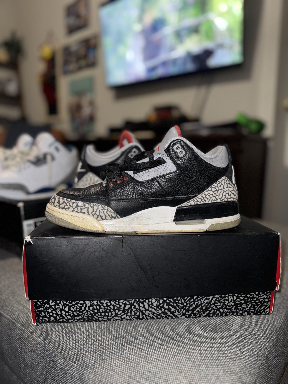 Jordan Brand Jordan 3 black cement Size US 11 / EU 44 - 5 Thumbnail