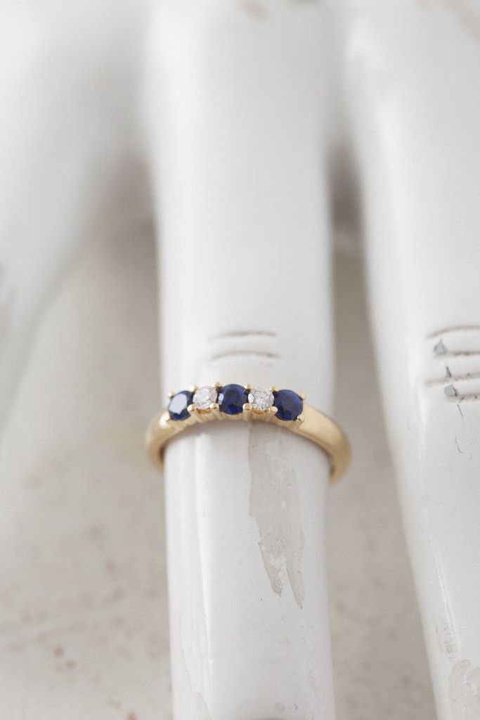 Tiffany & Co. Tiffany & co 18k gold ring w/ diamonds & sapphires Size ONE SIZE - 3 Thumbnail