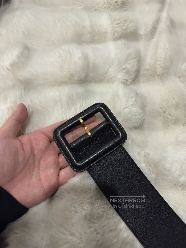 Saint Laurent Paris Saint Laurent Paris size 70 Black Gold Women's Leather Bel Size ONE SIZE - 3 Thumbnail