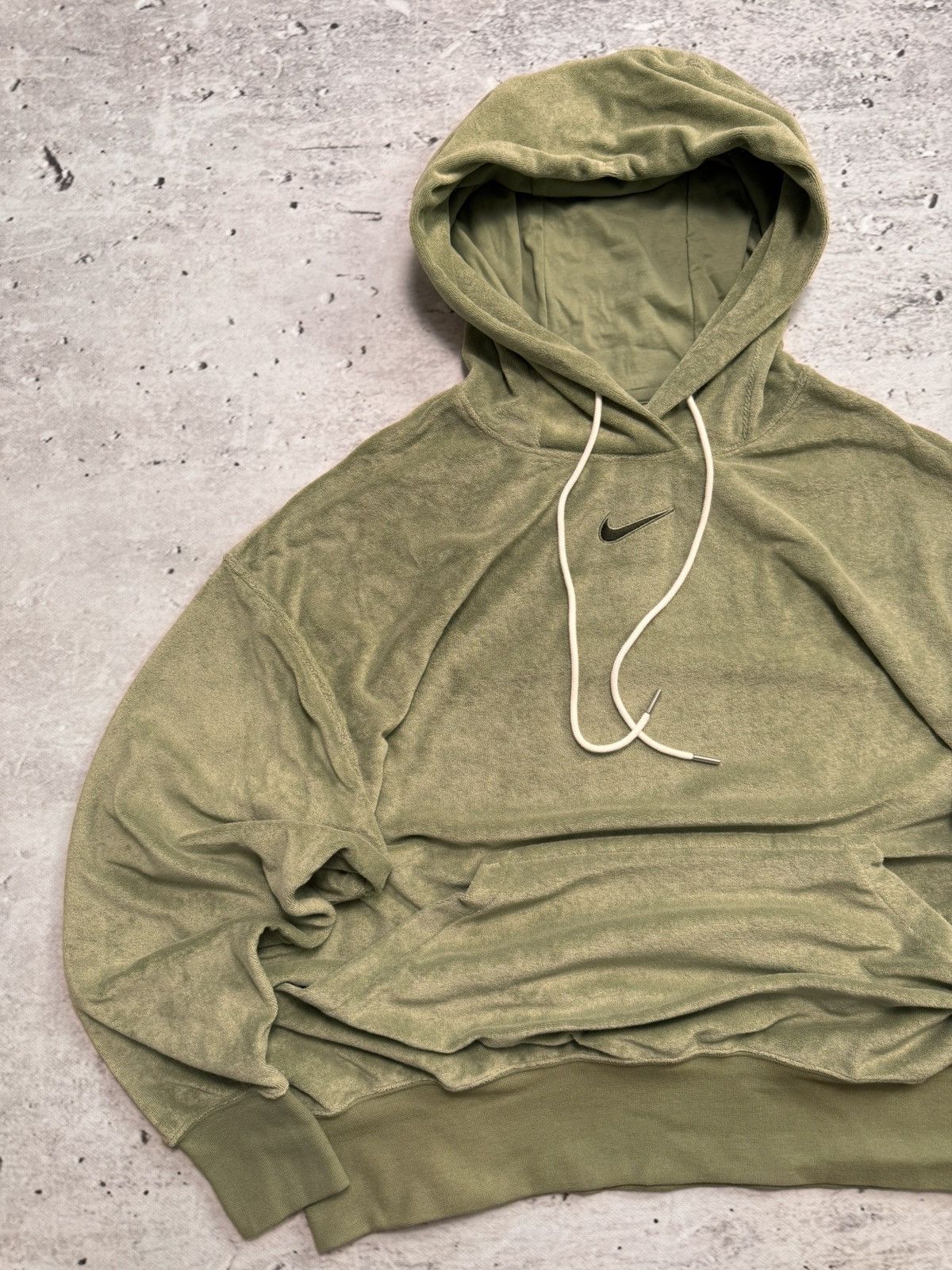 Nike × Vintage NIKE TEDDY FLEECE VINTAGE CENTER LOGO OVERSIZE BOXY HOODIE Size US L / EU 52-54 / 3 - 2 Thumbnail