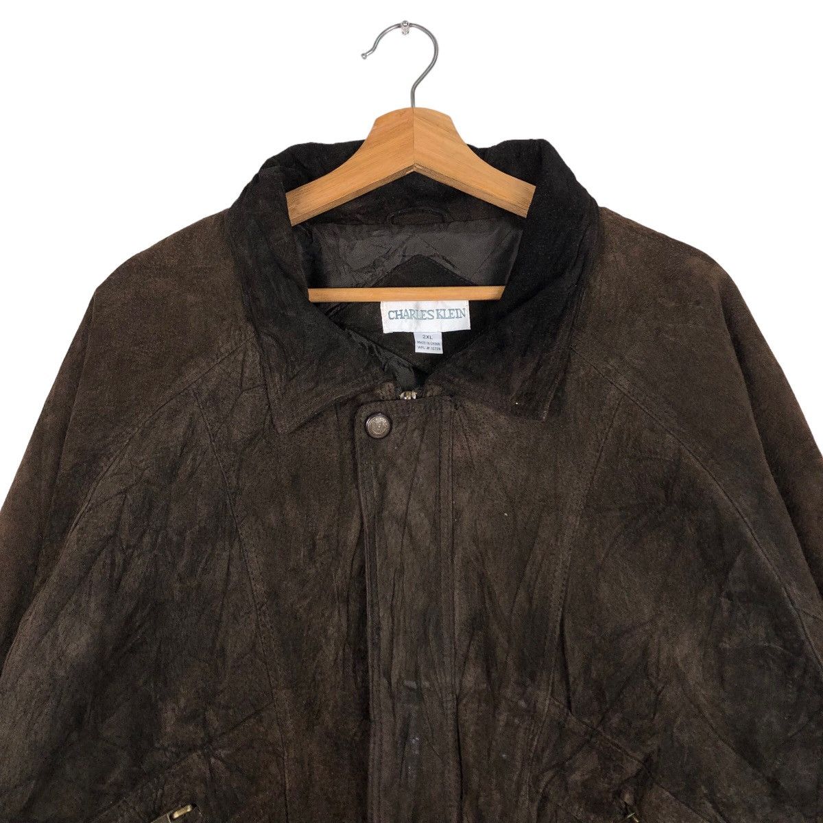 Japanese Brand 🔥Vtg Worker Leather Jacket Charles Klein Japan Made Size US XXL / EU 58 / 5 - 3 Thumbnail
