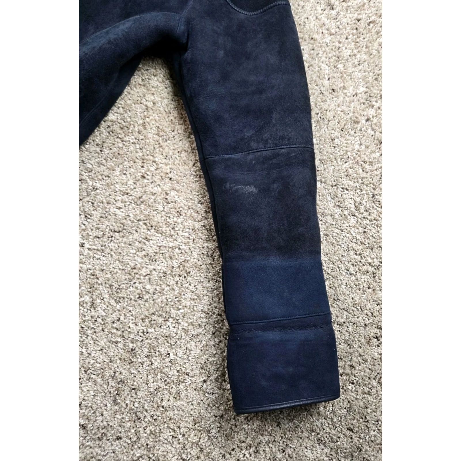 Vintage VINTAGE Paolo Framinco Shearling Car Coat XS Mens Blue Suede Hooded Heavyweight Coat Long Overcoat Wool Lining 90s Mens Size US XS / EU 42 / 0 - 3 Thumbnail