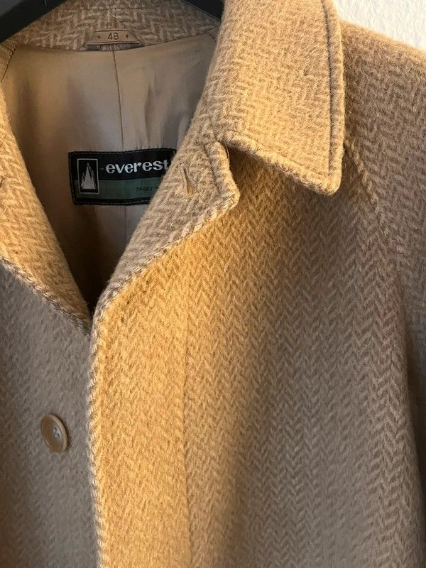 Vintage Beige Tweed Herringbone Balmacaan Overcoat Wool Size US M / EU 48-50 / 2 - 5 Thumbnail