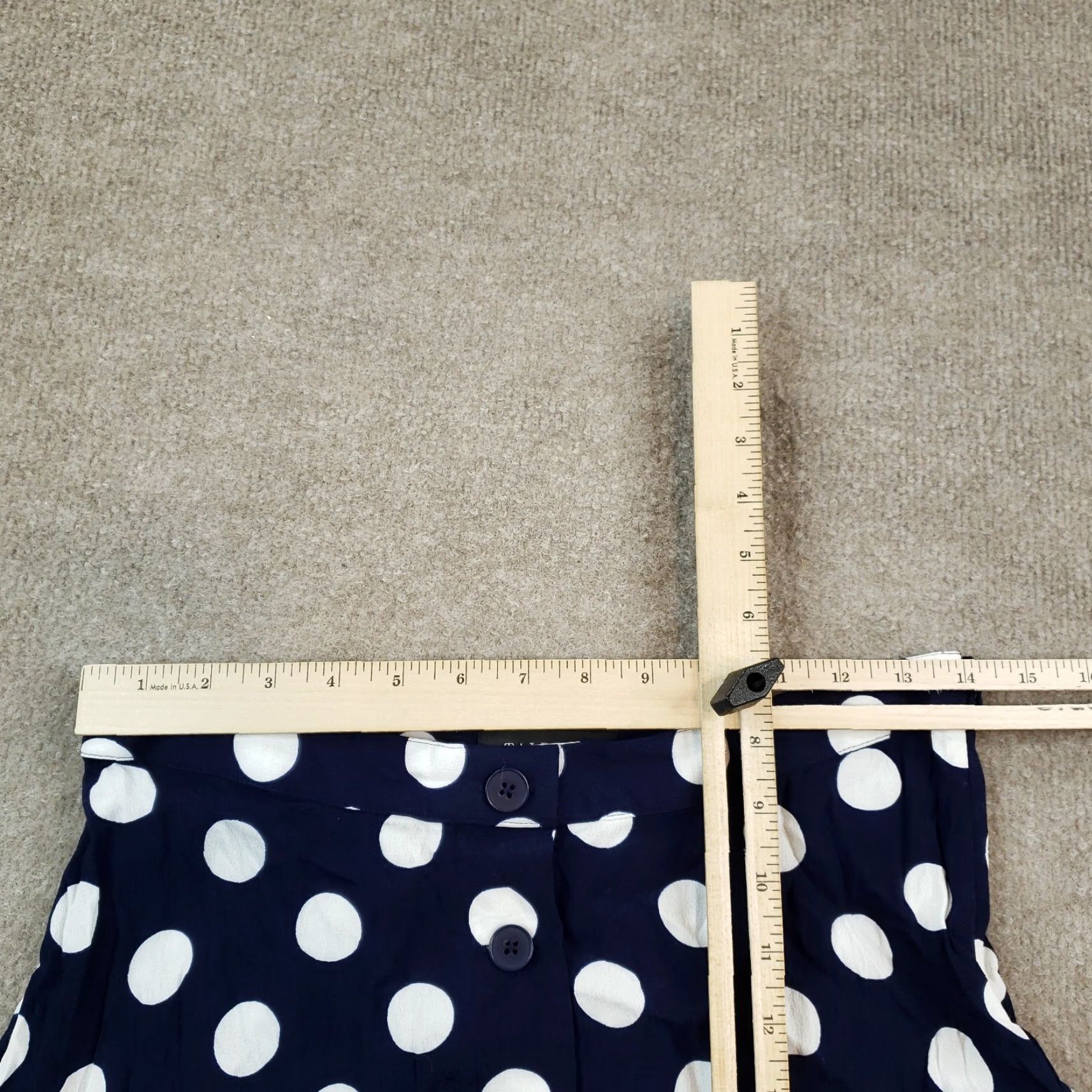 Talbots Talbots Womens Midi Skirt Blue White Polka Dots Buttons Zipper Casual Size 27" / US 4 / IT 40 - 4 Thumbnail