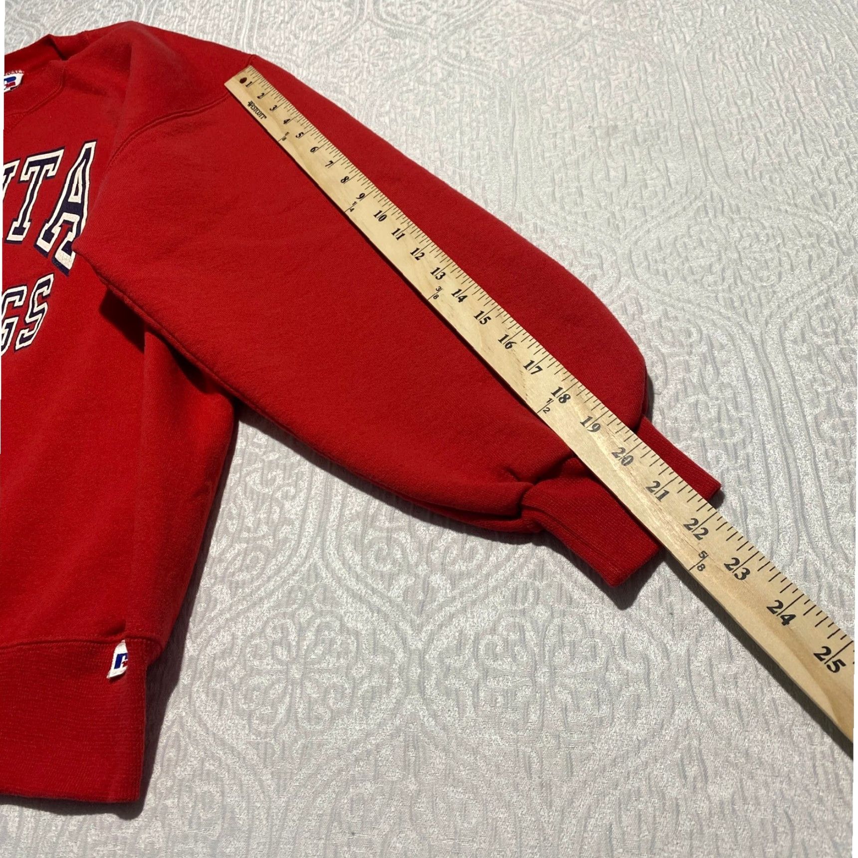 Russell Athletic VINTAGE Russell Athletic Sweatshirt Mens XL Red Mustangs 90s USA Crewneck Graphic Print Pullover Long Sleeve Size US XL / EU 56 / 4 - 8 Thumbnail
