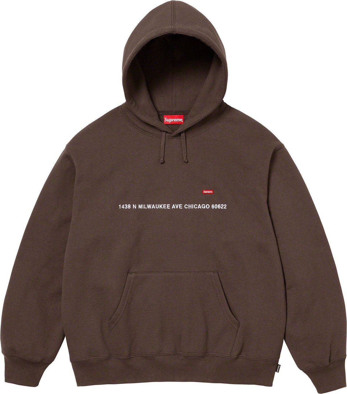 Image of Supreme Small Box Logo Crewneck Chicago in Brown, Men's