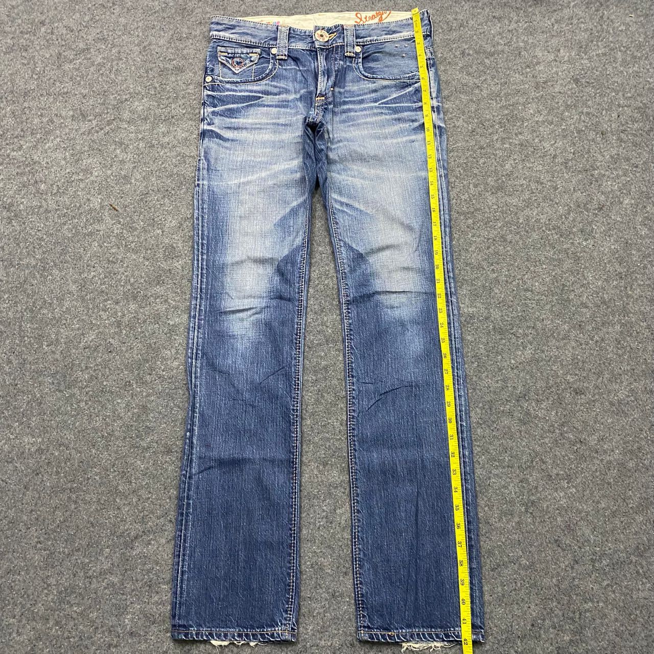 Edwin Vintage 90s Edwin Blue Trip Distressed Denim Size 32" / US 10 / IT 46 - 3 Thumbnail