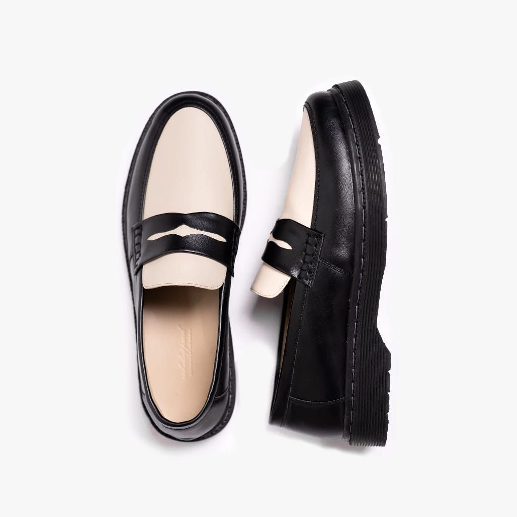 Other Silane Loafer Shoes Leather Black White Size US 10 / EU 43 - 3 Thumbnail