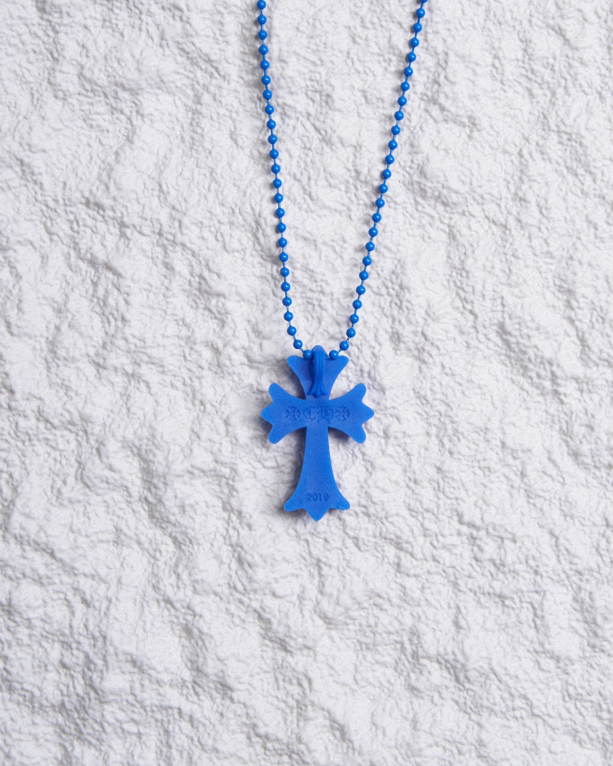 Chrome Hearts Chrome Hearts Silicrome Cross Necklace Blue Size ONE SIZE - 2 Thumbnail
