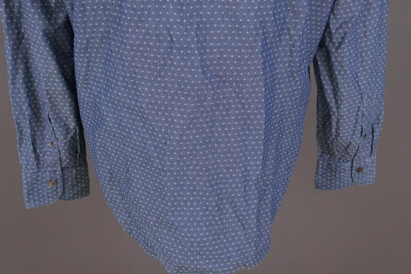 Designer Boggi Milano Custom Fit Blue Dotted Shirt Size XXL / 7 Size US XXL / EU 58 / 5 - 11 Thumbnail