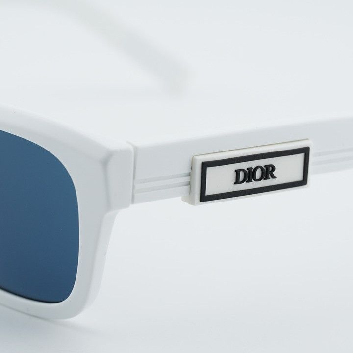 Dior Dior DIORB23 S1I 50B0 Sunglasses Shiny White Square Frame Size ONE SIZE - 8 Thumbnail