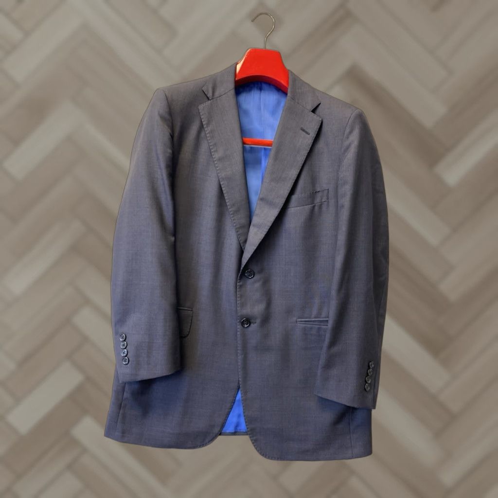 Vintage VINTAGE Tom James Navy Wool Suit Slim 2Btn Executive Collection 40R/35x32 Men’s Suit Size 34R - 1 Thumbnail