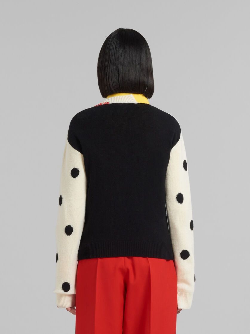 Marni o1w1db10824 Polka Dots Wool Sweater in White Black Size M / US 6-8 / IT 42-44 - 3 Thumbnail