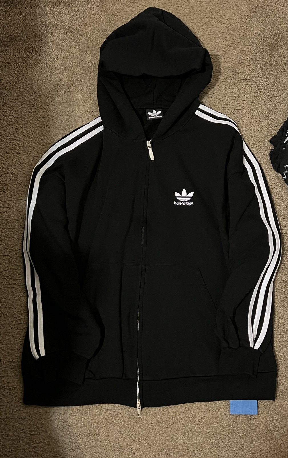 Adidas Balenciaga Adidas Zip-up hoodie Small fit in black | Grailed