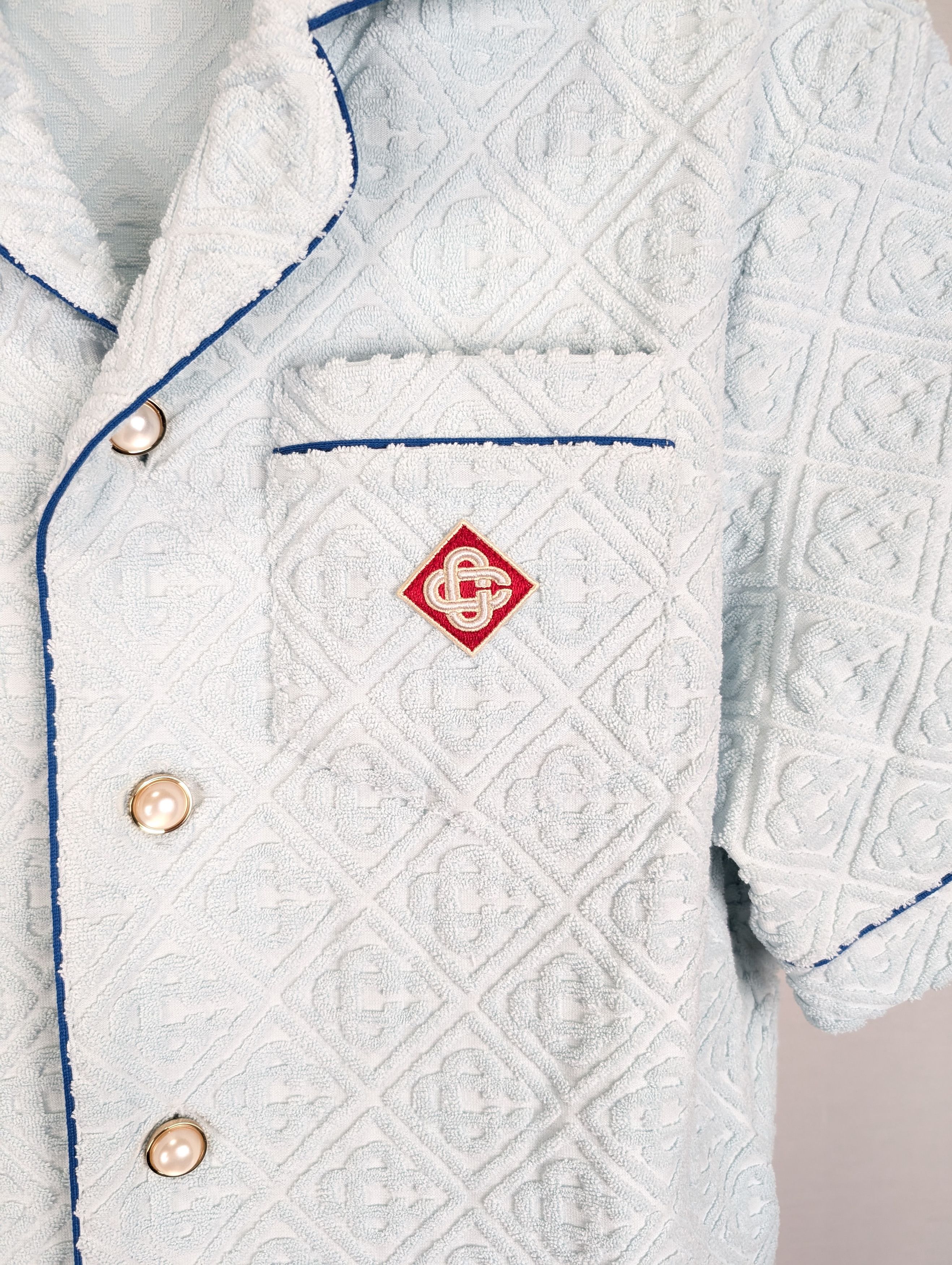 Casablanca o1rshd1 DUP / Towelling Monogram Collar Shirt in Light Blue Size US S / EU 44-46 / 1 - 4 Thumbnail