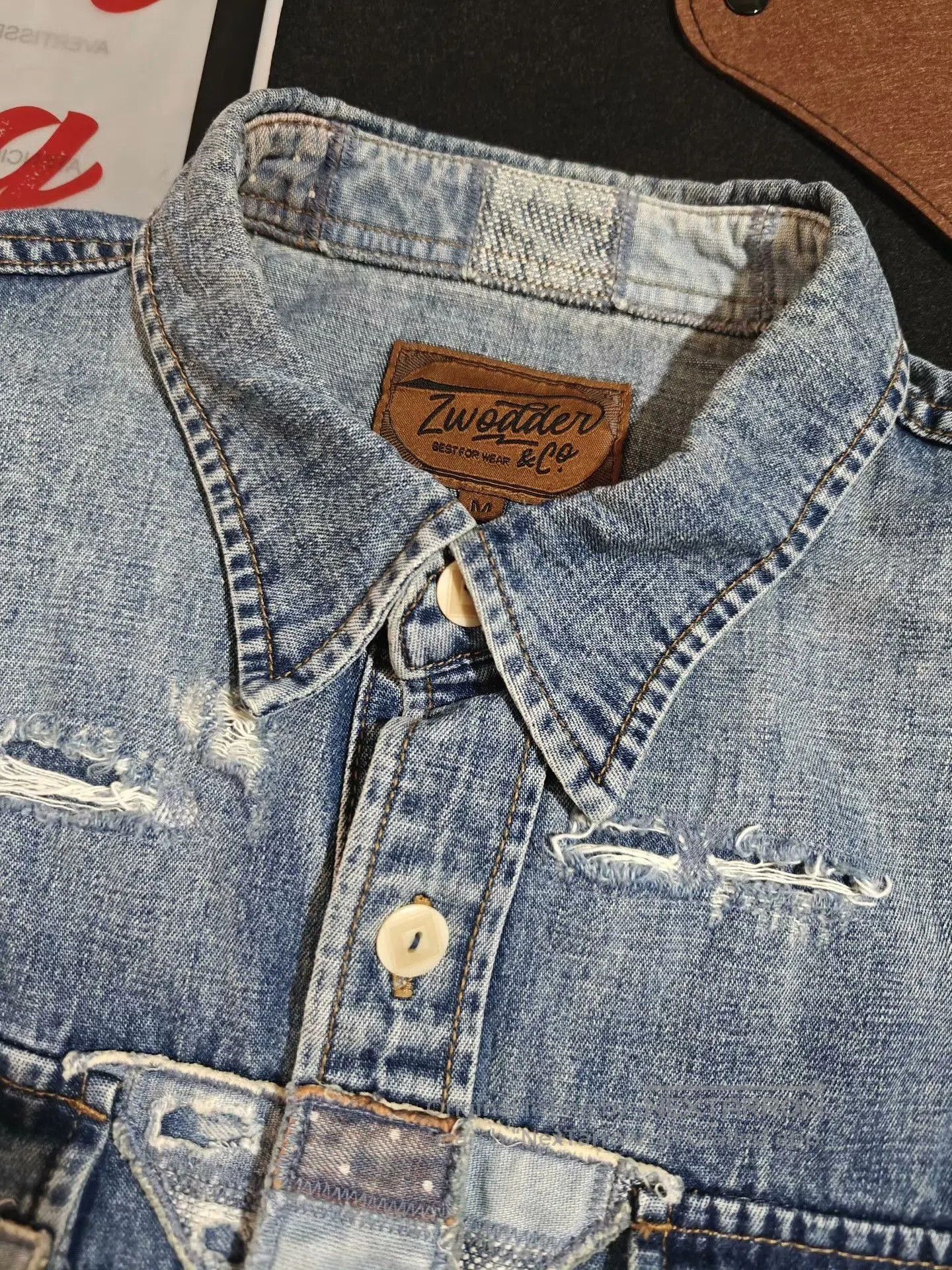Battenwear Vintage American Western Distressed Patchwork Shirt. Size US M / EU 48-50 / 2 - 3 Thumbnail