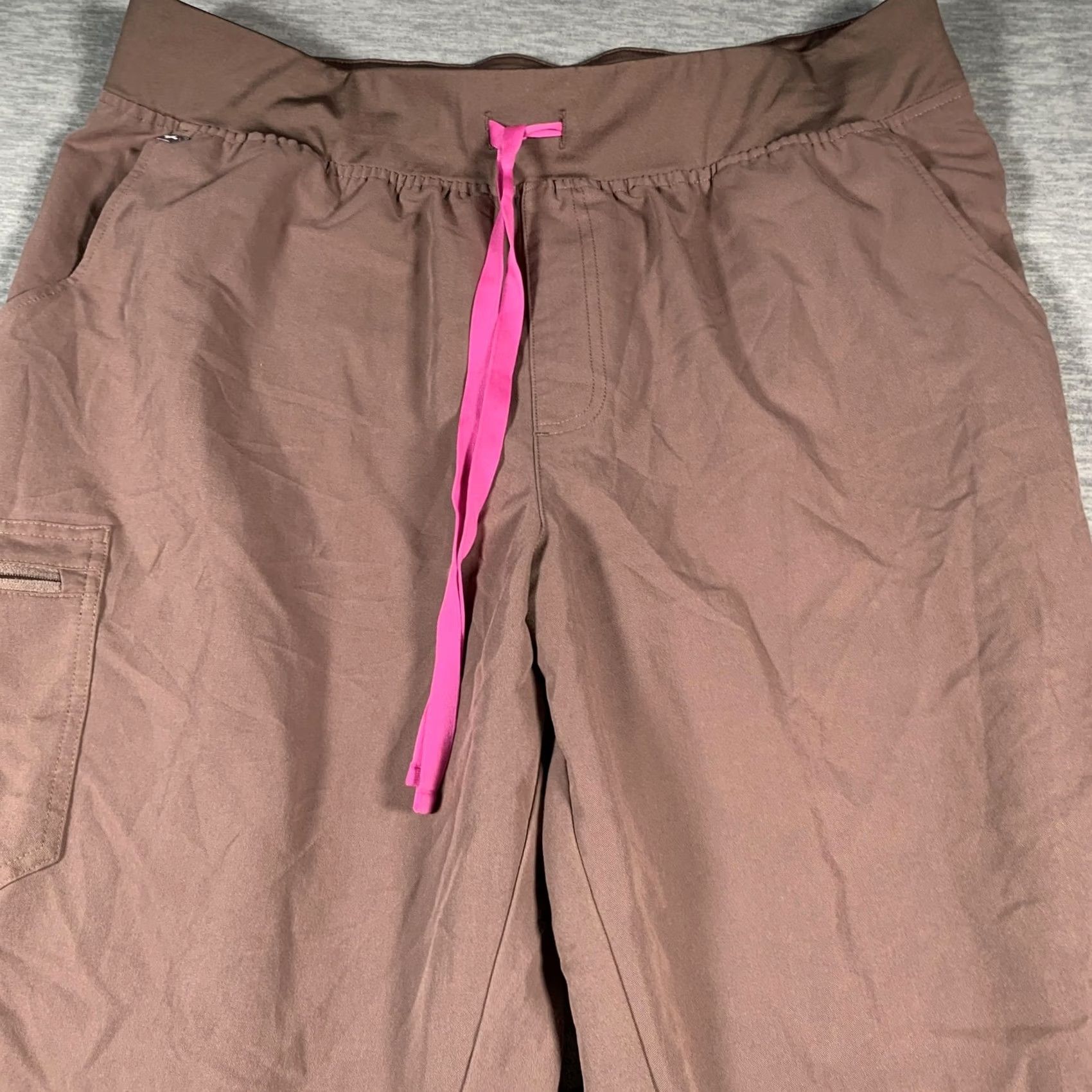 Vintage FIGS Technical Collection Jogger Scrub Pants Womens 3XL Petite Brown Zip Pocket Size 40" / US 18 - 4 Thumbnail