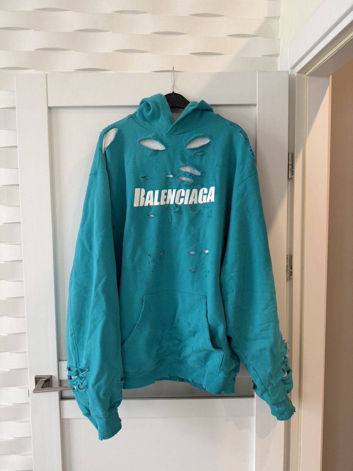 Blue Balenciaga Hoodie | Grailed