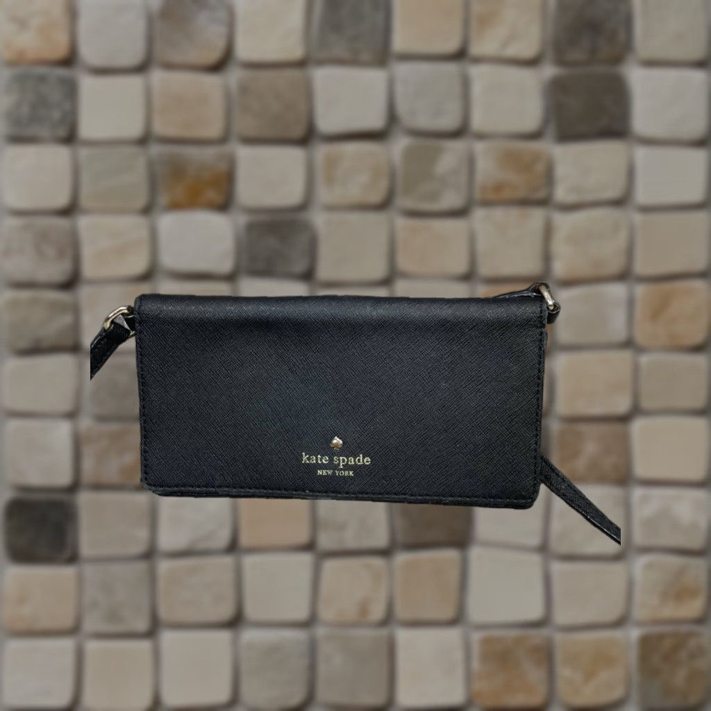 Vintage kate spade new york Wallets Womens Black Credit Card Slots Bifold Crossbody Wallets Womens Black Credit Card Bifold Crossbody Size ONE SIZE - 1 Thumbnail
