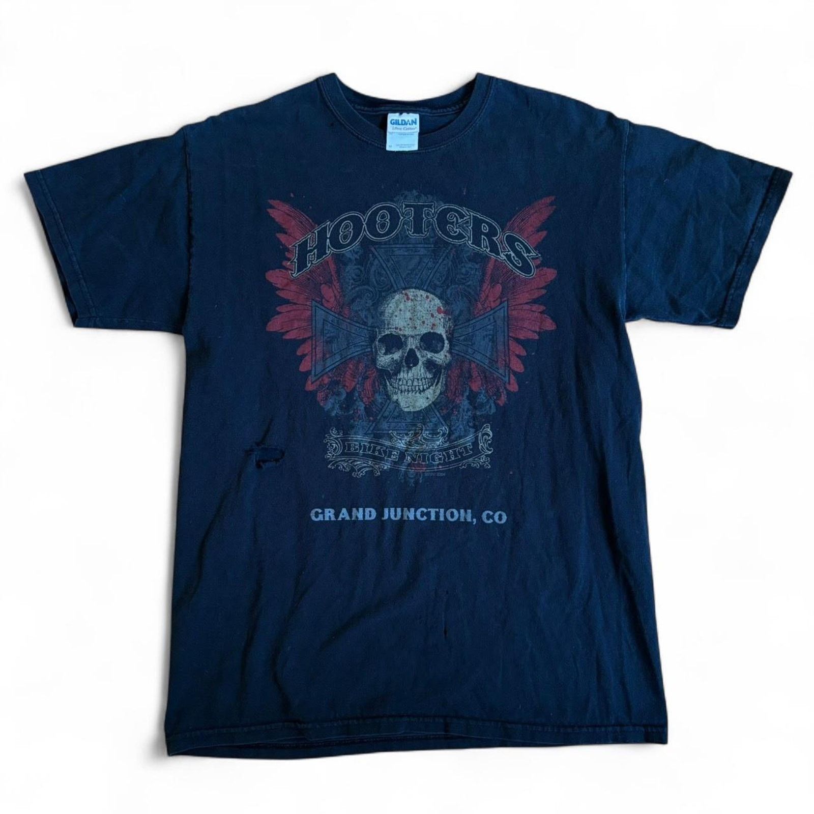 Gildan Vintage Gildan Hooters Bike Night T-Shirt Medium Skull Size US M / EU 48-50 / 2 - 2 Thumbnail