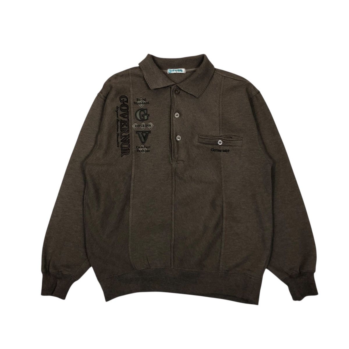 Japanese Brand 🔥VINTAGE COLLAR SWEATSHIRT GOVERNOR BIG LOGO ISSEY MIYAKE Size US M / EU 48-50 / 2 - 1 Thumbnail