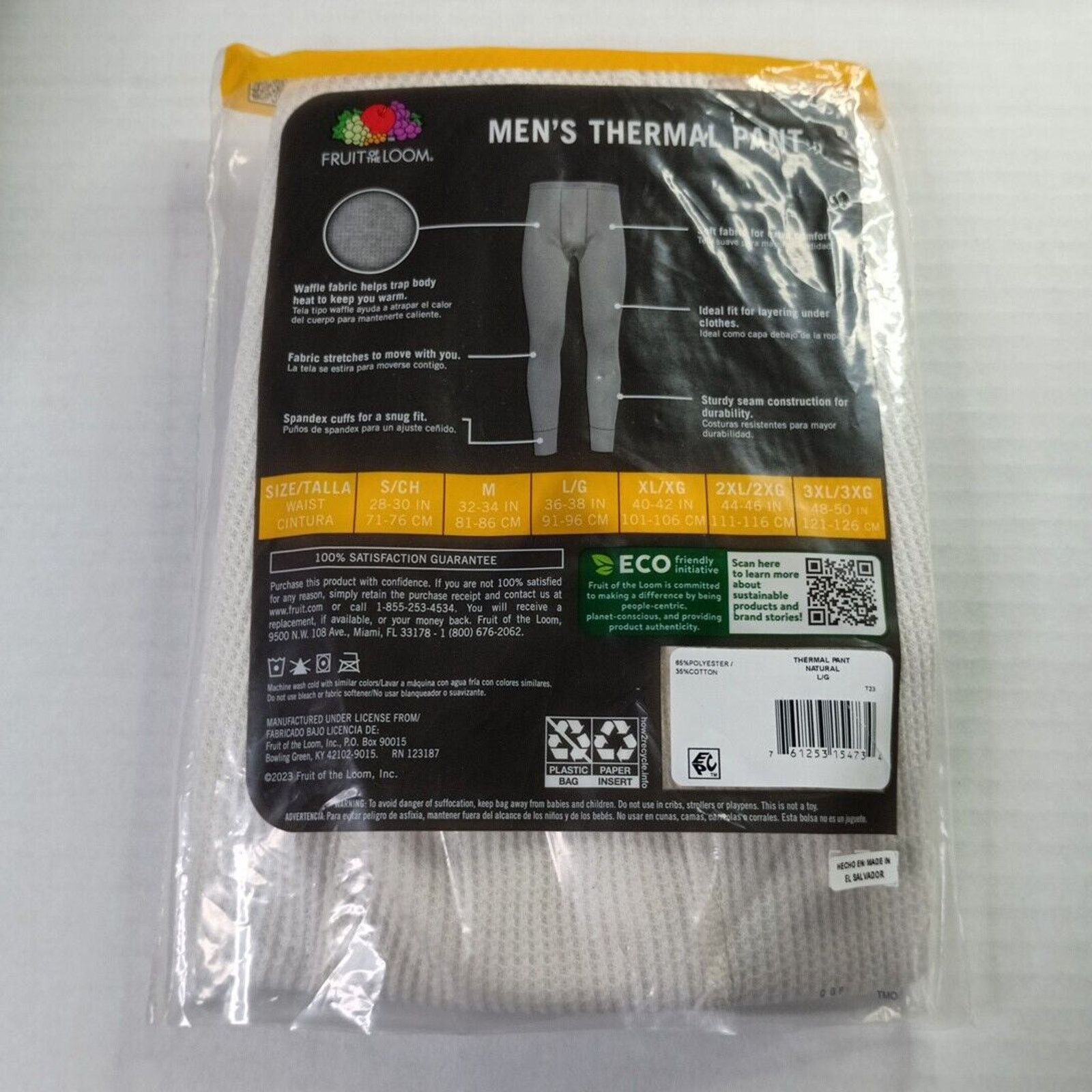 Fruit Of The Loom Fruit of the Loom Thermal Underwear Pants Men's L White Size US L / EU 52-54 / 3 - 2 Thumbnail