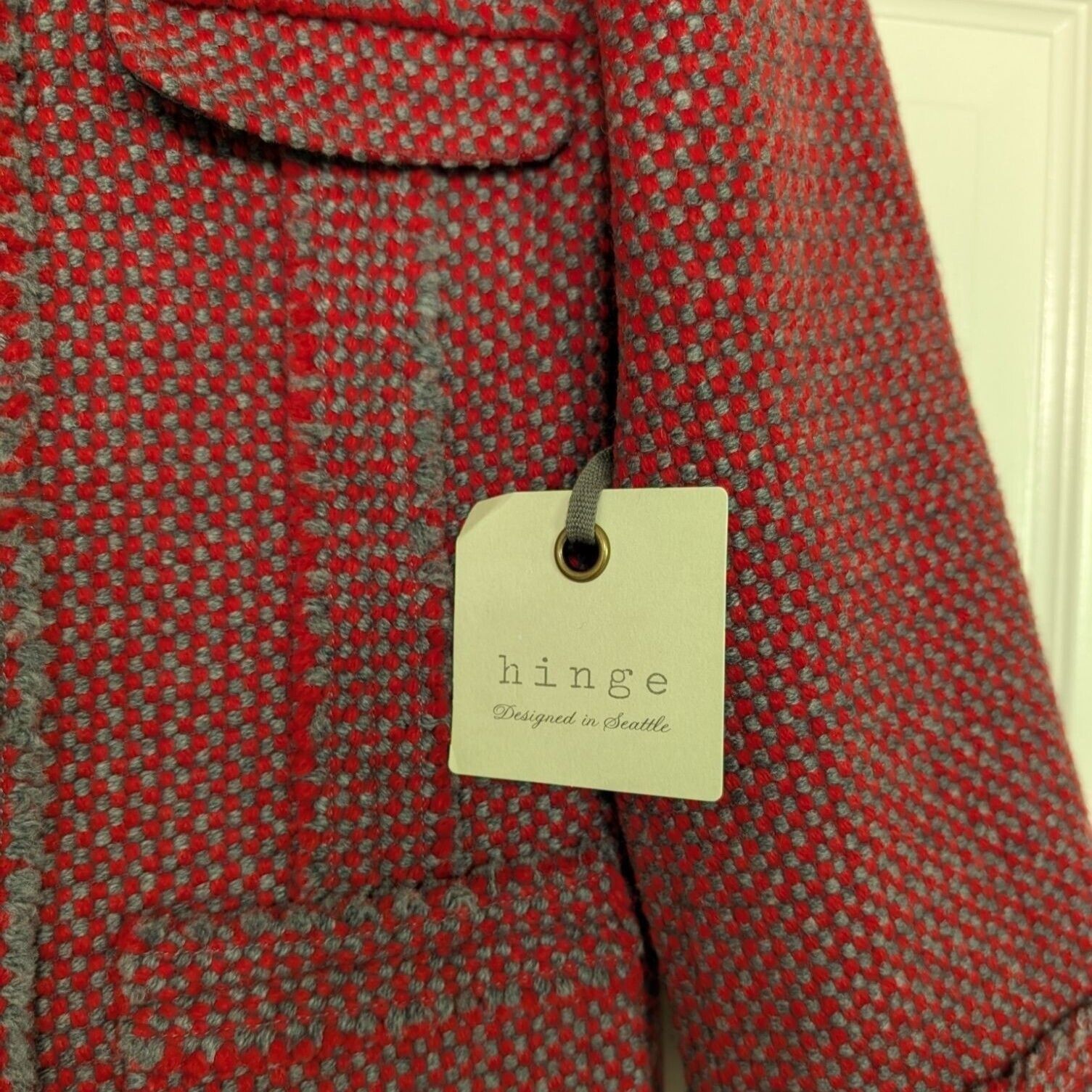 Designer NEW Hinge 1 Tweed Cropped Jacket Blazer Womens Size Large Size L / US 10 / IT 46 - 4 Thumbnail