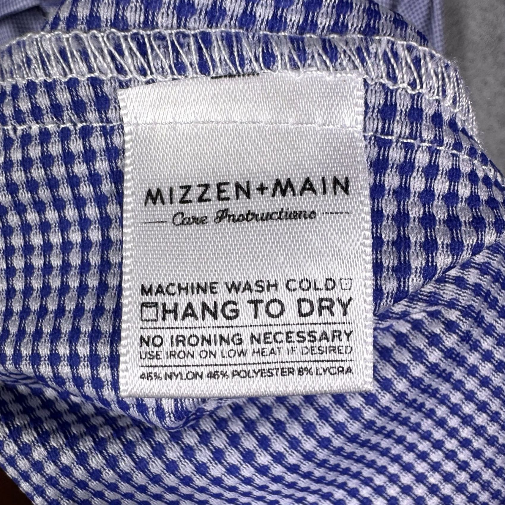 Mizzen+Main Mizzen Main Shirt Mens Large Trim Fit Spinnaker Collection Stretch Gingham USA Size US L / EU 52-54 / 3 - 7 Thumbnail