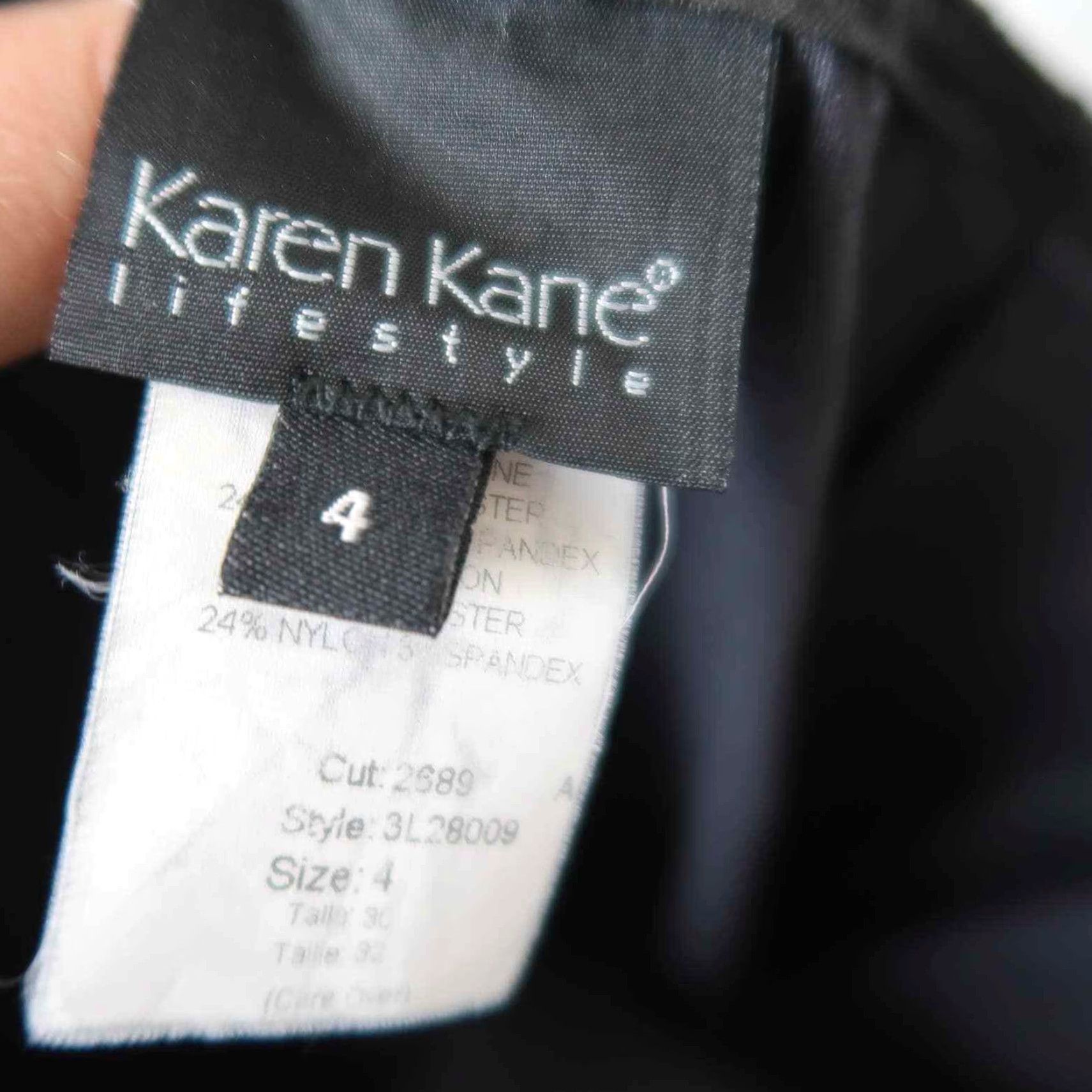 Vintage VINTAGE Karen Kane Pants 4 Black floral leaf velvet slim fit cigarette trouser pants Size 27" / US 4 / IT 40 - 6 Thumbnail