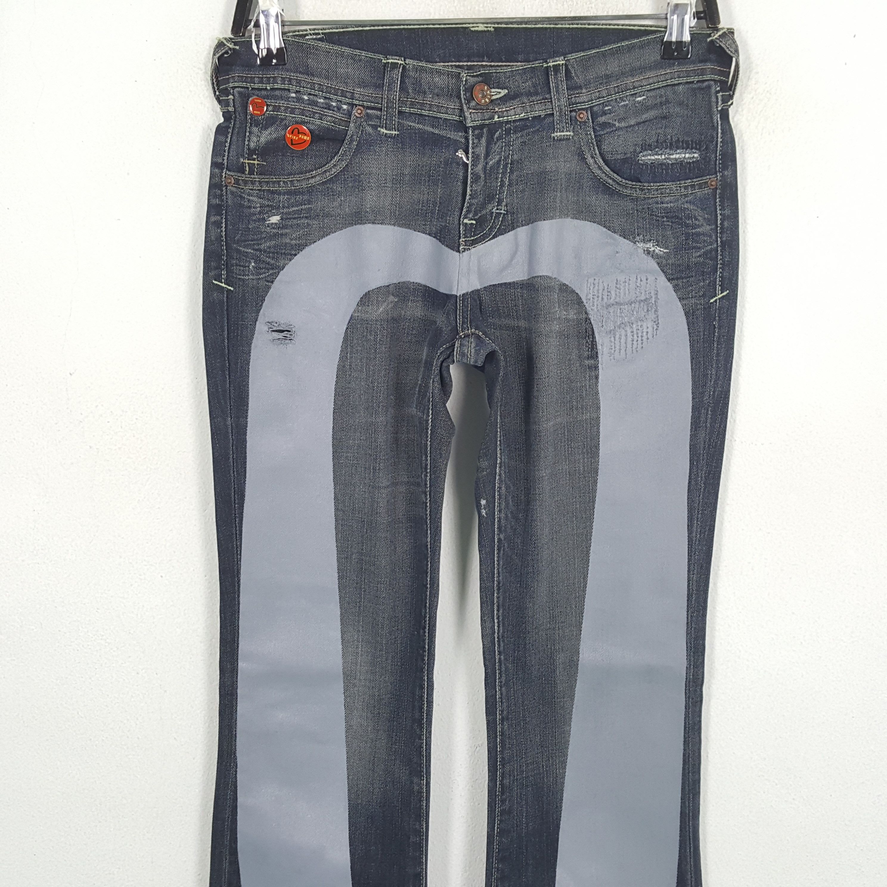 Evisu × Puma × Vintage EVISU x PUMA Japanese Brand Streetwear Custom Daicock Jeans Size 30" / US 8 / IT 44 - 2 Thumbnail