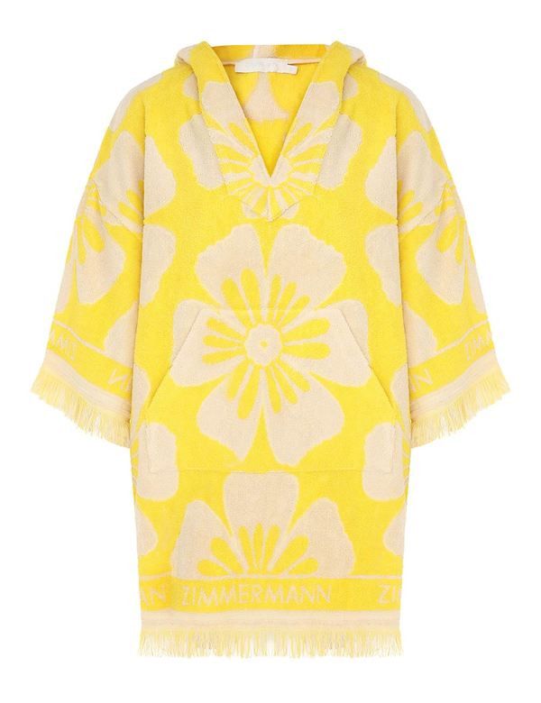 Zimmermann oc11z0525 Hooded Mini Dress in White & Yellow Size XS / US 0-2 / IT 36-38 - 1 Thumbnail