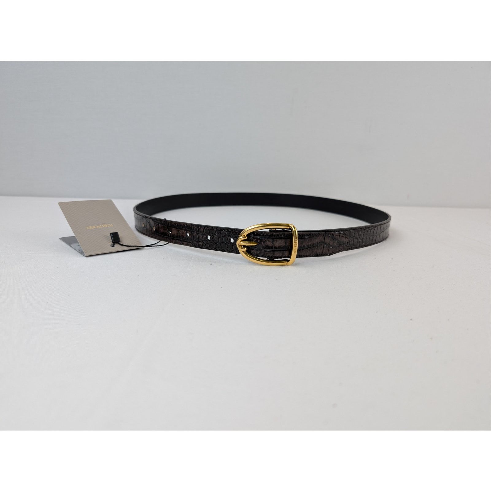 Tom Ford o1rshd1 Size: 100 / pin-buckle croc-embossed calfskin belt Size 40 - 1 Thumbnail