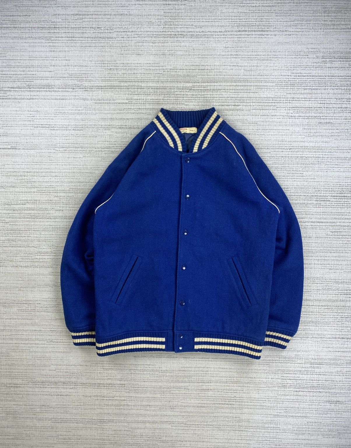 Vintage Vintage Antiballistic Wool Varsity Plain Jacket Size US L / EU 52-54 / 3 - 1 Thumbnail