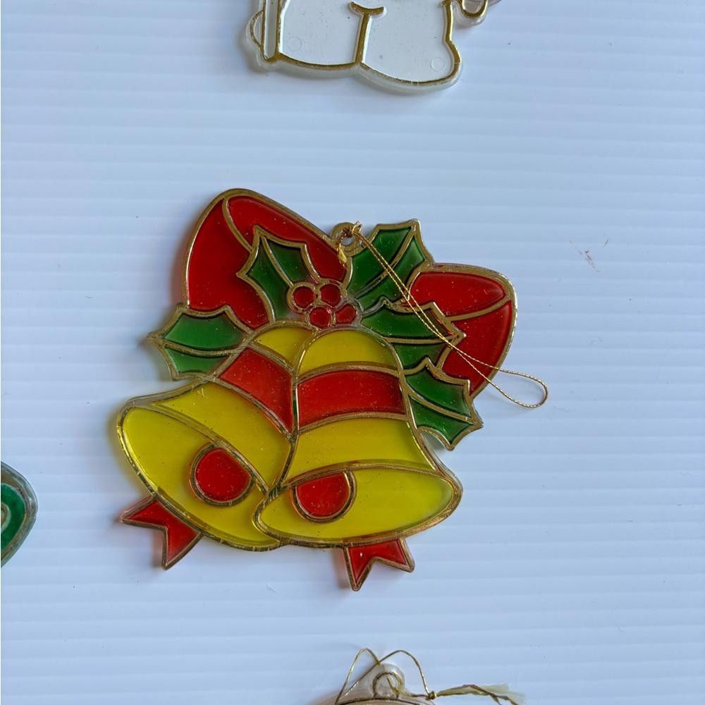 Designer Vintage Christmas Plastic Stained Glass Ornament (Set of 10) Size ONE SIZE - 6 Thumbnail