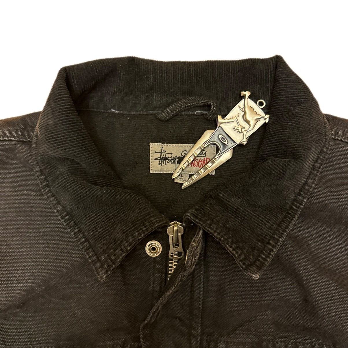 Stussy Stussy Washed Black Canvas Shop Jacket Size US XL / EU 56 / 4 - 5 Thumbnail
