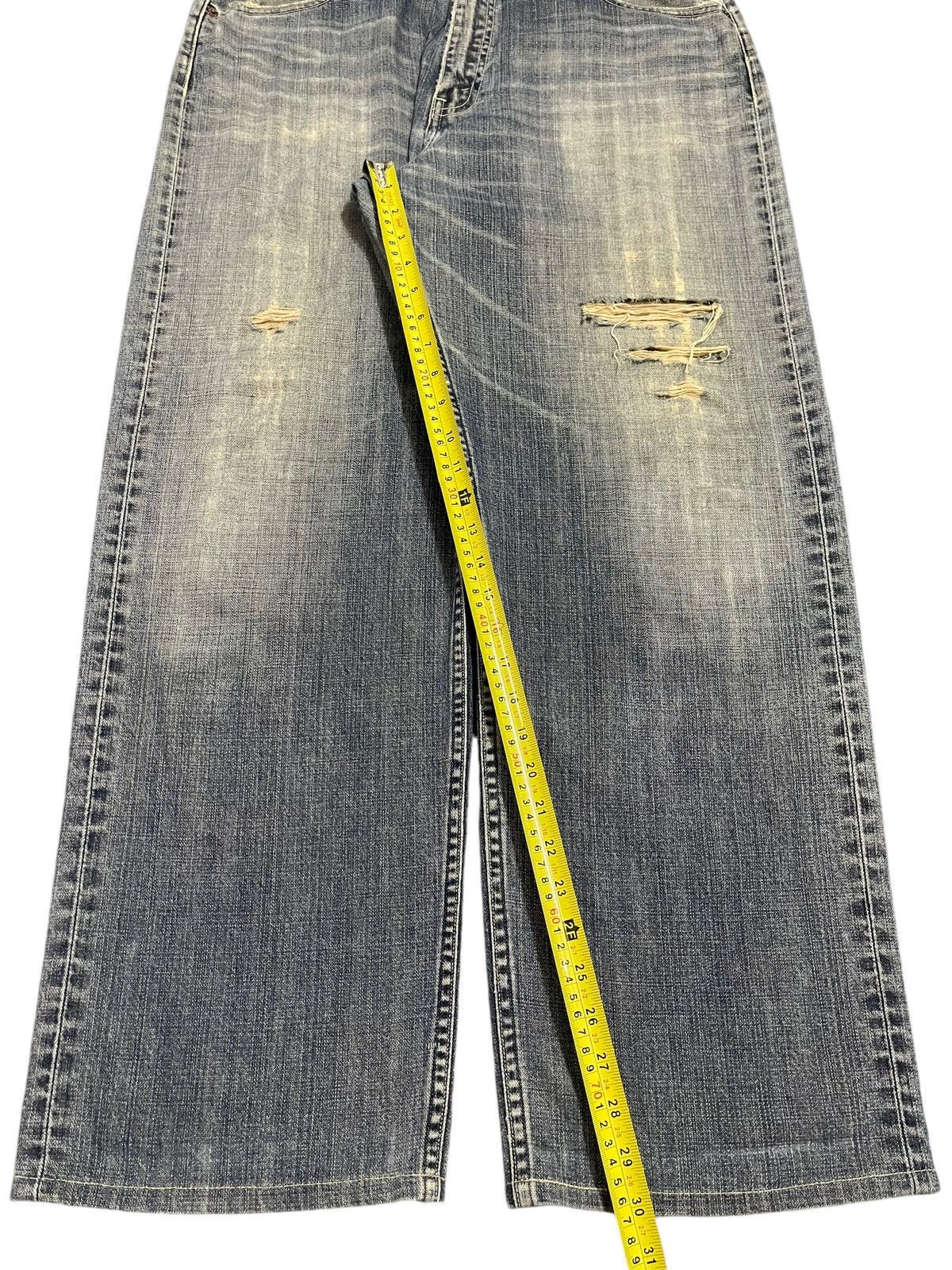 Levi's Vintage 90s Levis 504 Blue Wash Distressed Loose Jeans Size US 35 - 14 Thumbnail